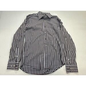 Gap check dress‎ shirt Men's size Small white/black long-sleeve